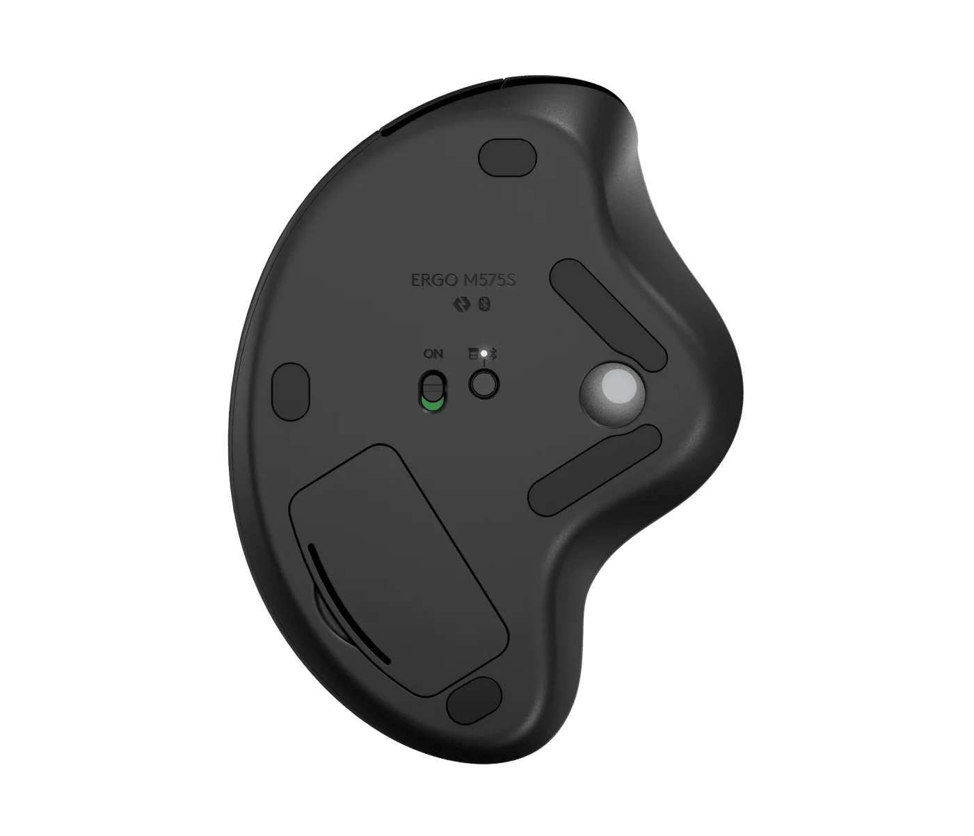 Underside showing the connection selector and battery cover.