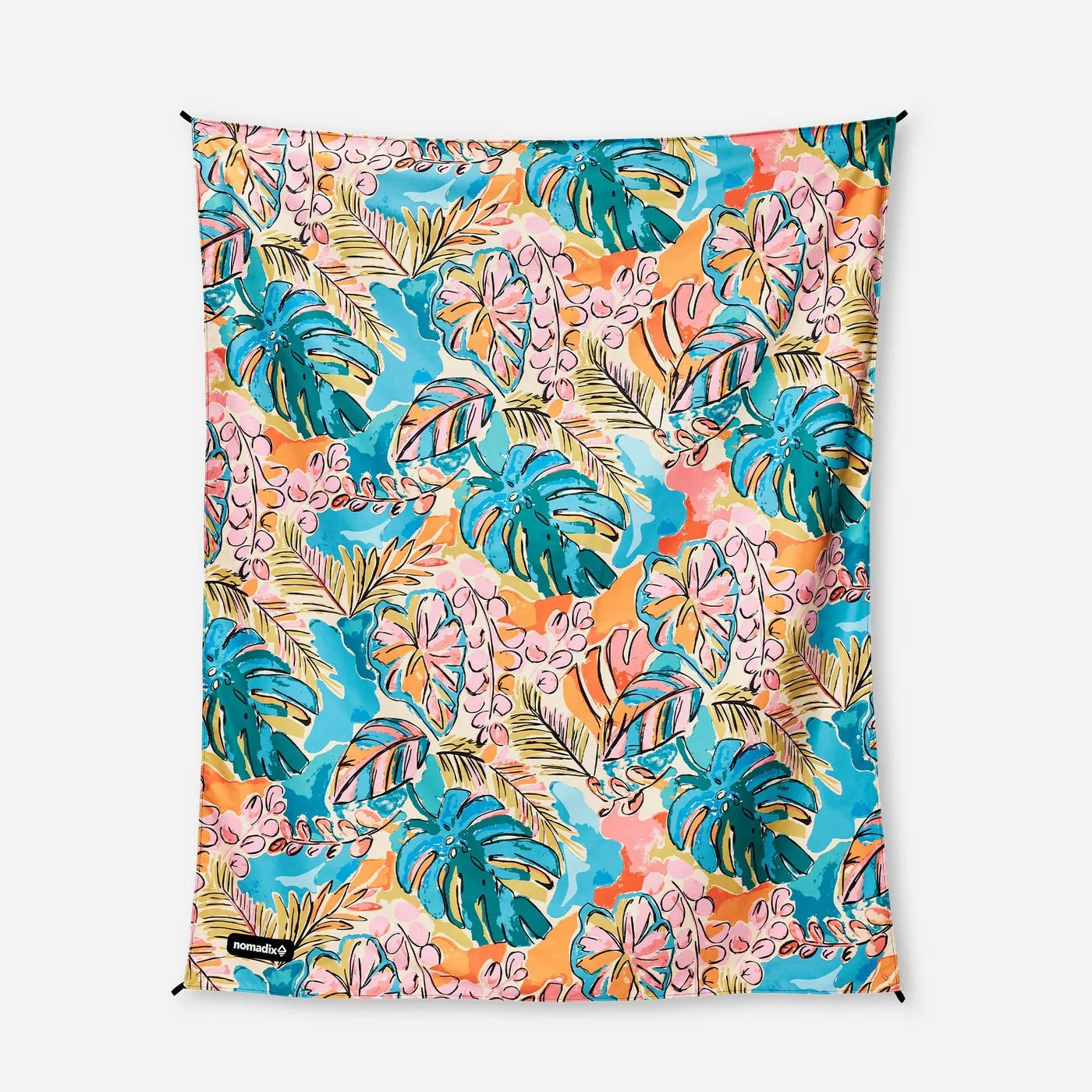Selected Jungle Festival Blanket laid out, with corner loops visible.