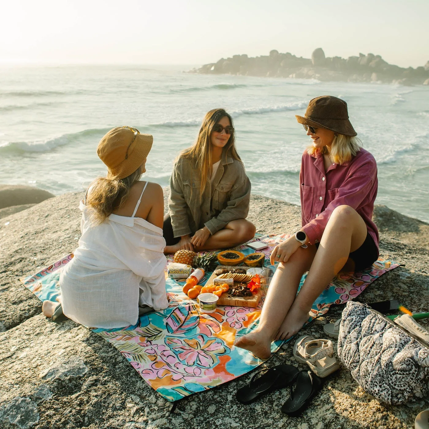 Manufacturer coastal picnic scene; actual room depends on your group and belongings.