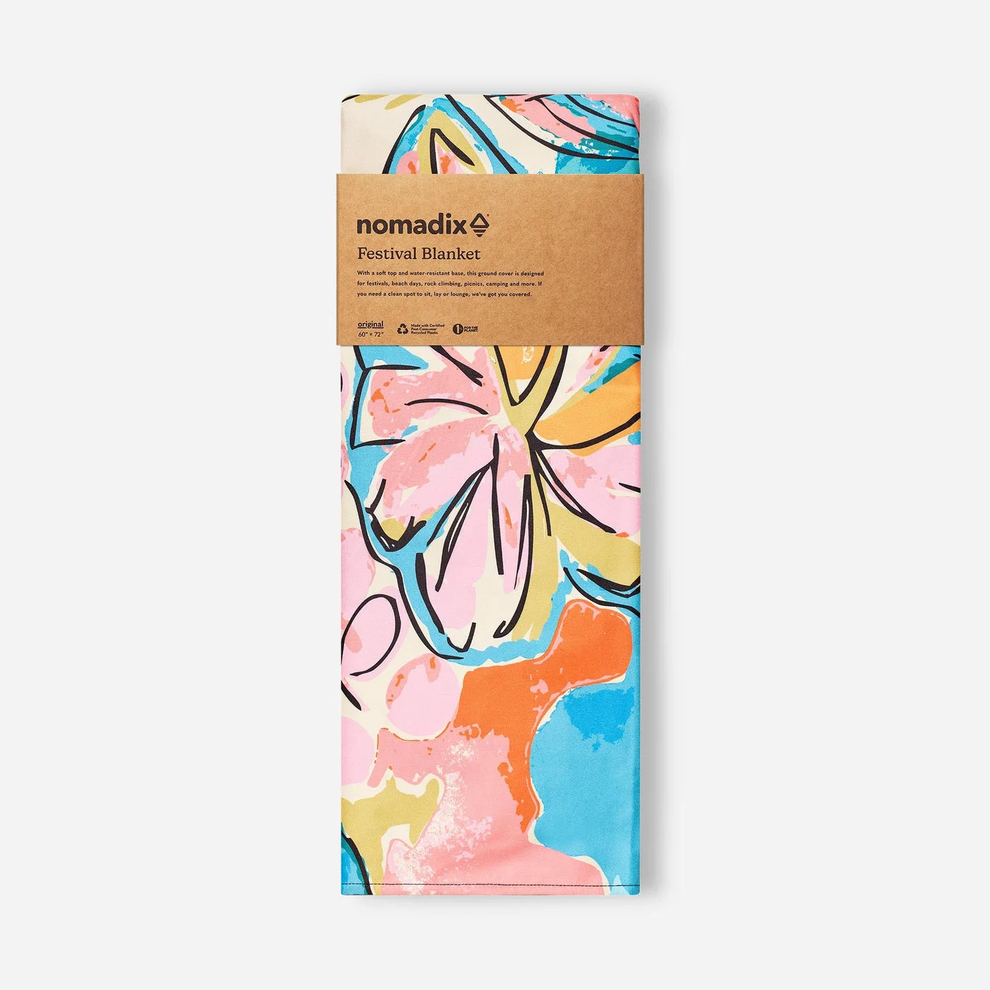Folded Jungle blanket in its retail paper wrap, not a separate carry bag.