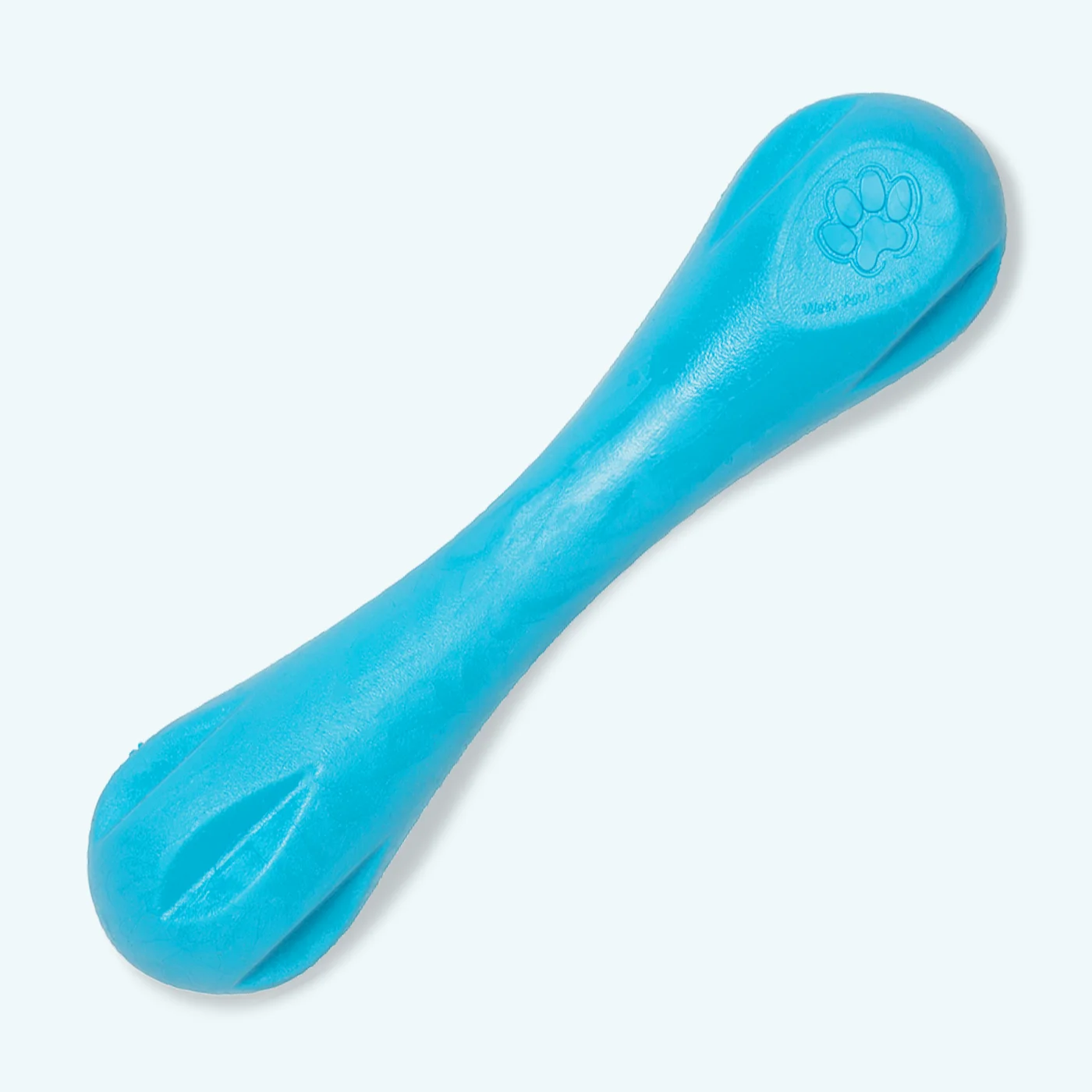 Second view of the aqua bone-shaped body and rounded ends.