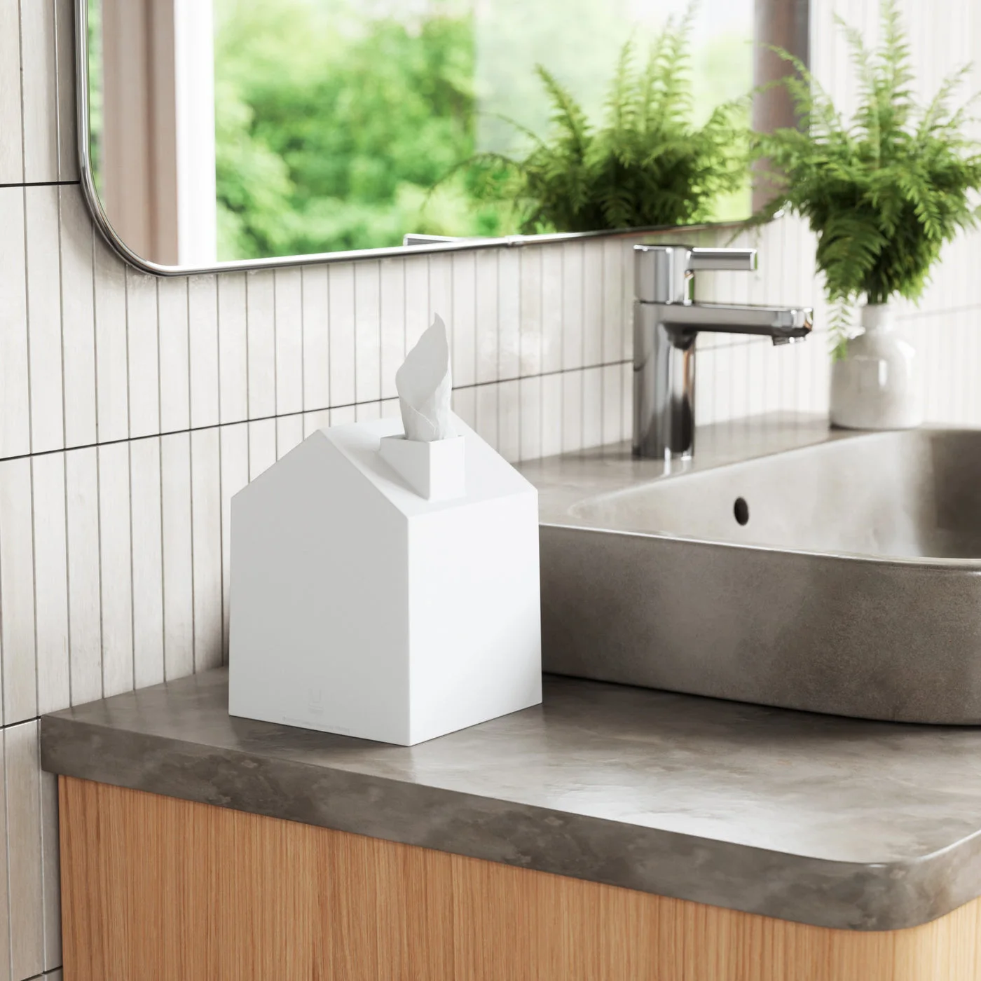 Casa on a bathroom surface; the other furnishings are not included.