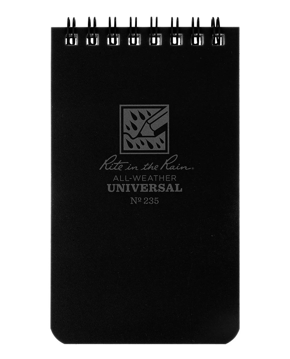Black735 notebook front cover and top spiral.