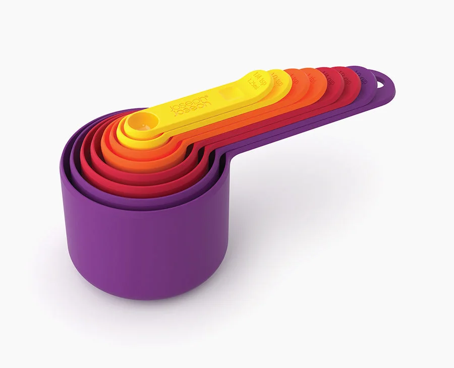 Multicolour40019 NestMeasure cups and spoons nested together.