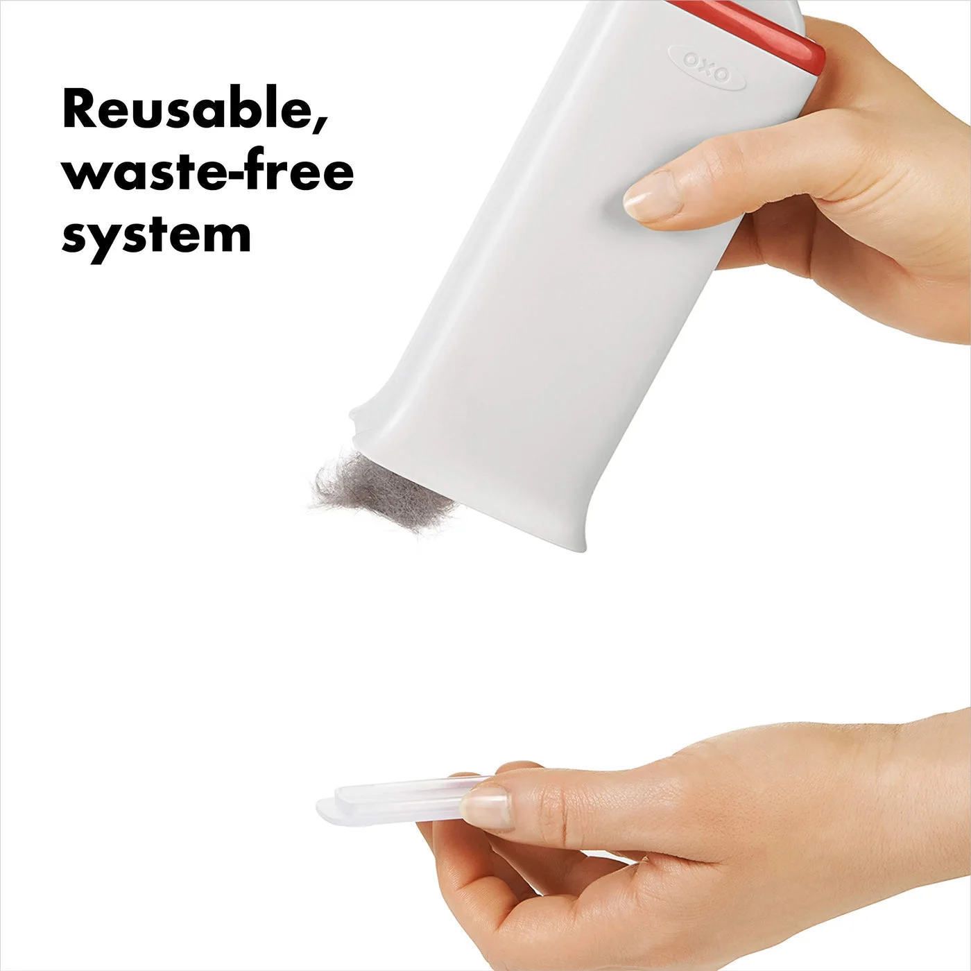 Collected hair is emptied from the base; maintenance is still required.