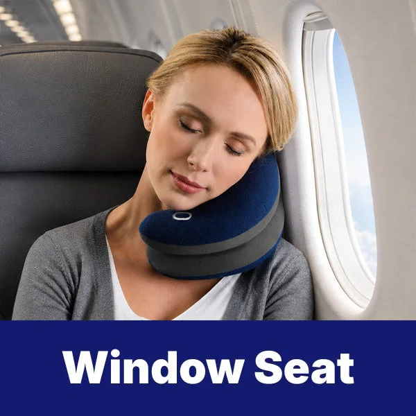 Manufacturer window-seat arrangement in Navy; seat and personal fit vary.