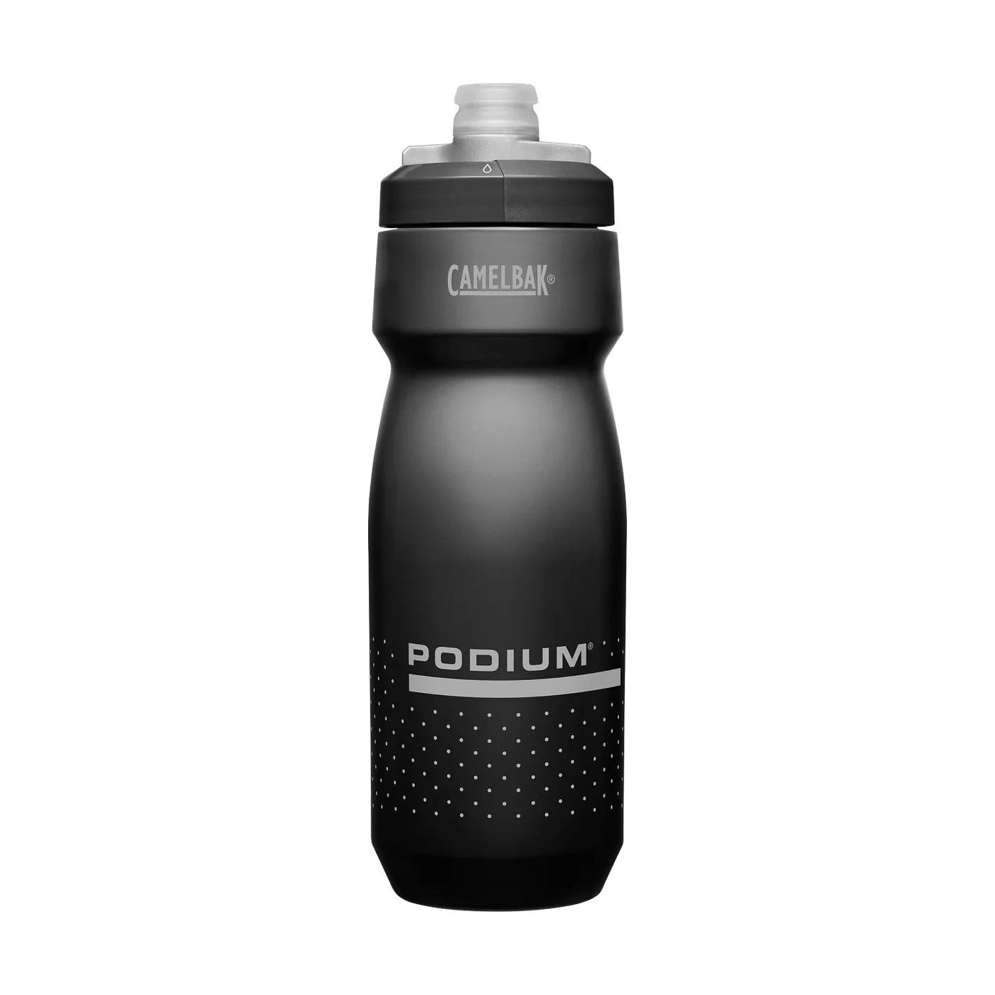 Black 24oz standard Podium: the selected larger non-insulated cycling bottle.