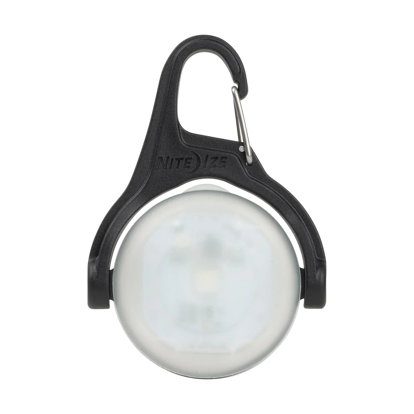 Front reference view of the Radiant micro lantern and integrated clip.