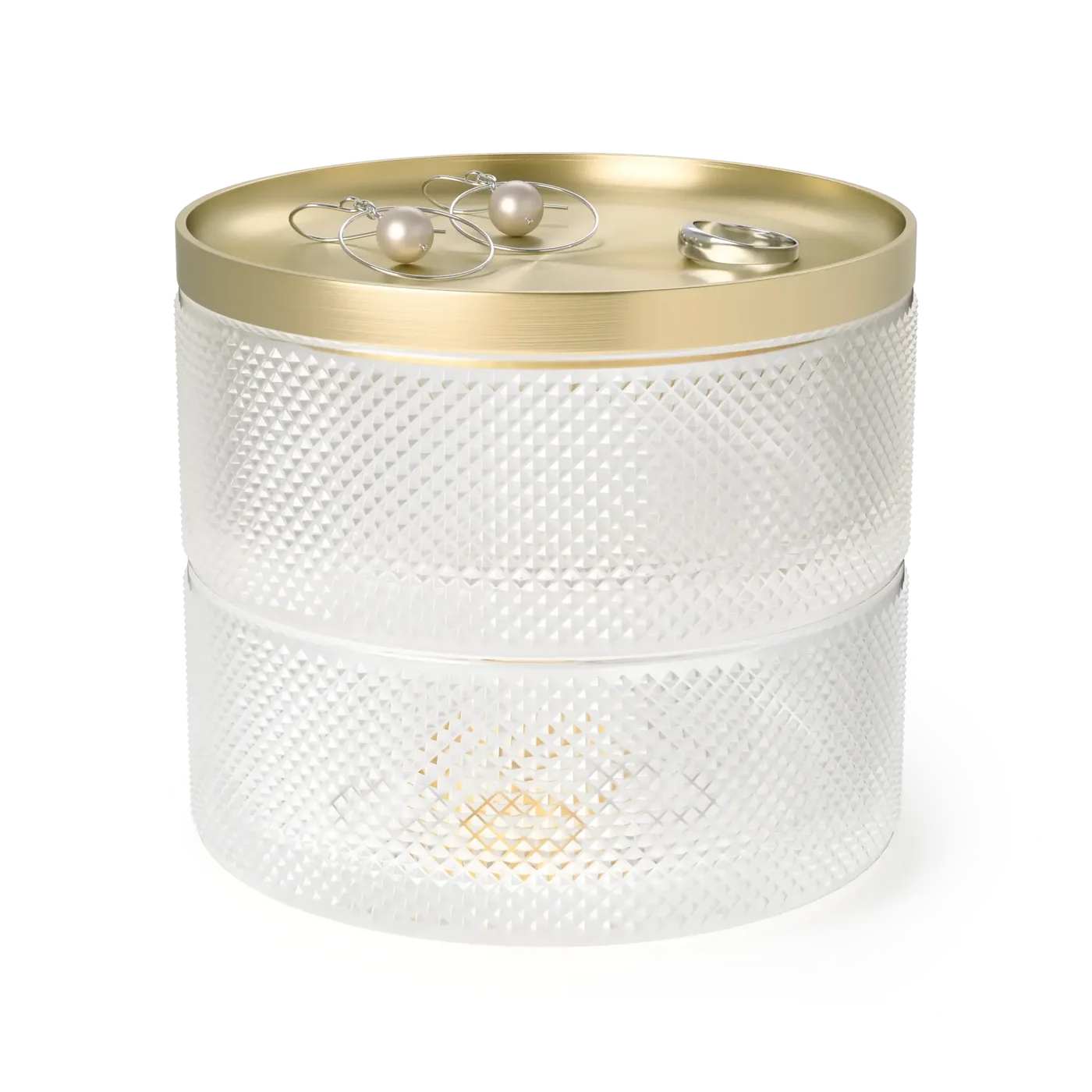 The selected Glass/Brass two-tier Tesora jewelry box.