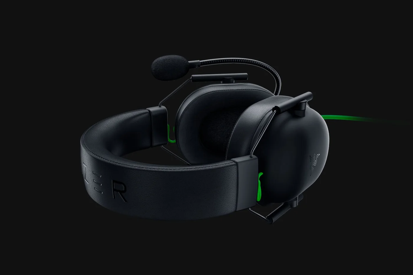 The black headset laid down; no wireless adapter or charging system is implied.