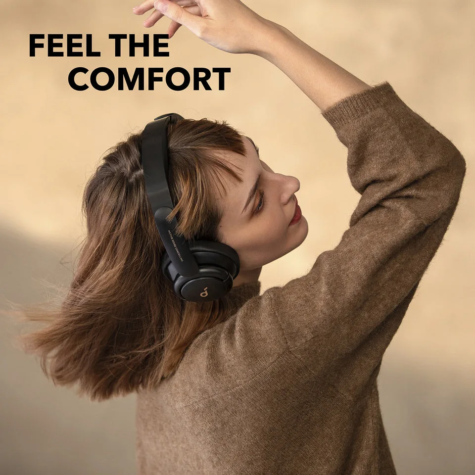 Q30 worn over the ears, showing the cushion and headband placement.