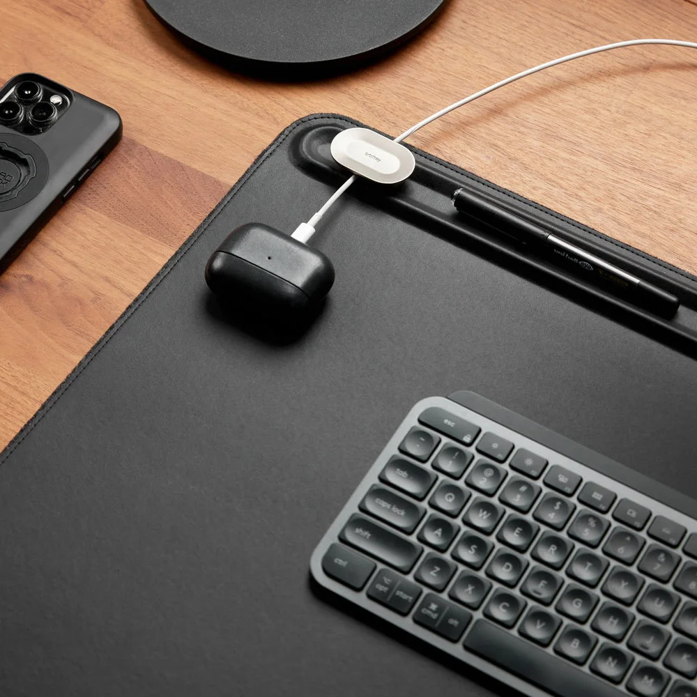 Closer view of cable holder and stationery on the toolbar.
