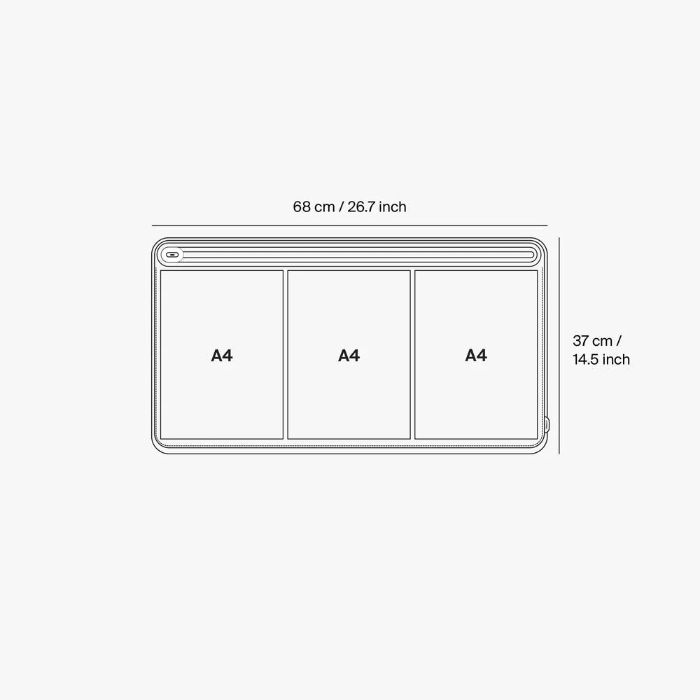 Maker diagram showing Medium dimensions and paper placement.