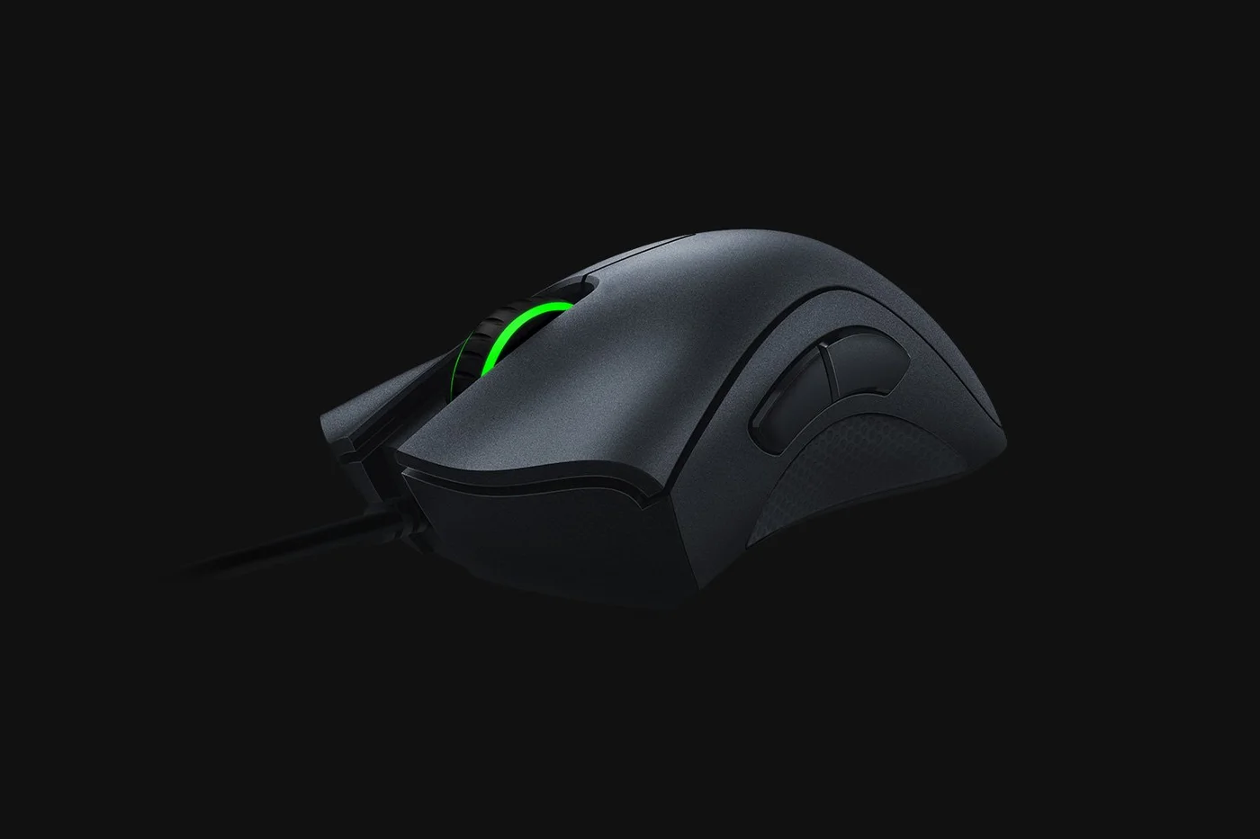 Left-front angle showing the two side buttons and the fuller right-handed shell.