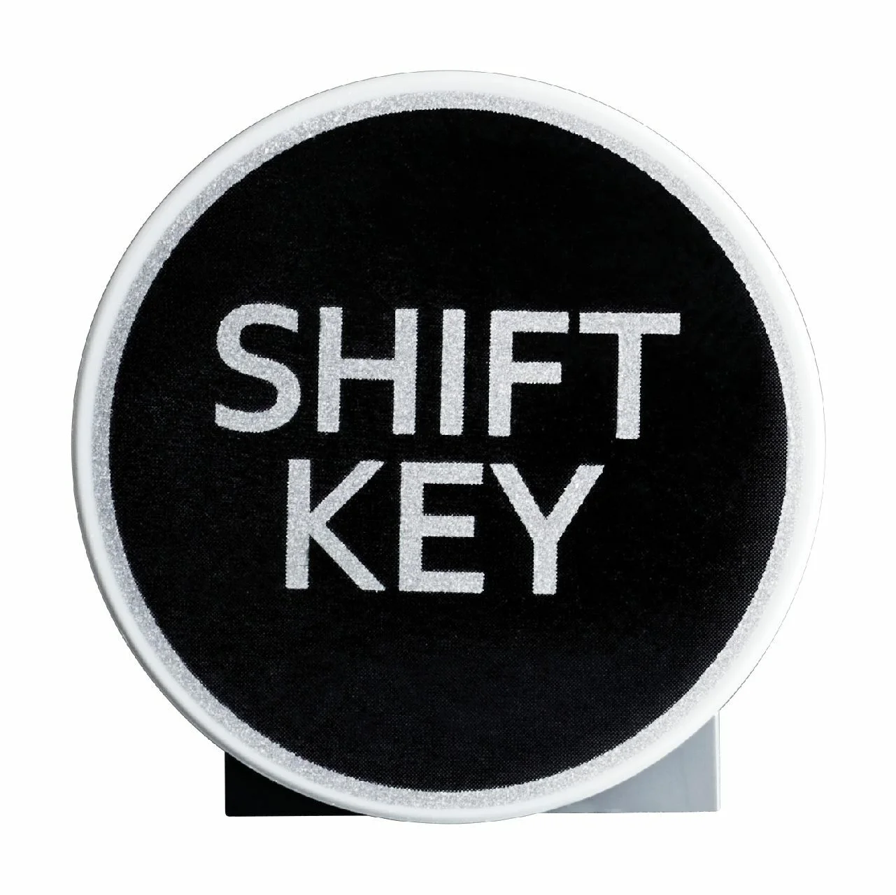 Close-up of the Shift key lettering on the brick-built model.