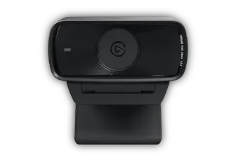 Sliding privacy shutter closed over the lens; covering the lens does not mute separate audio.