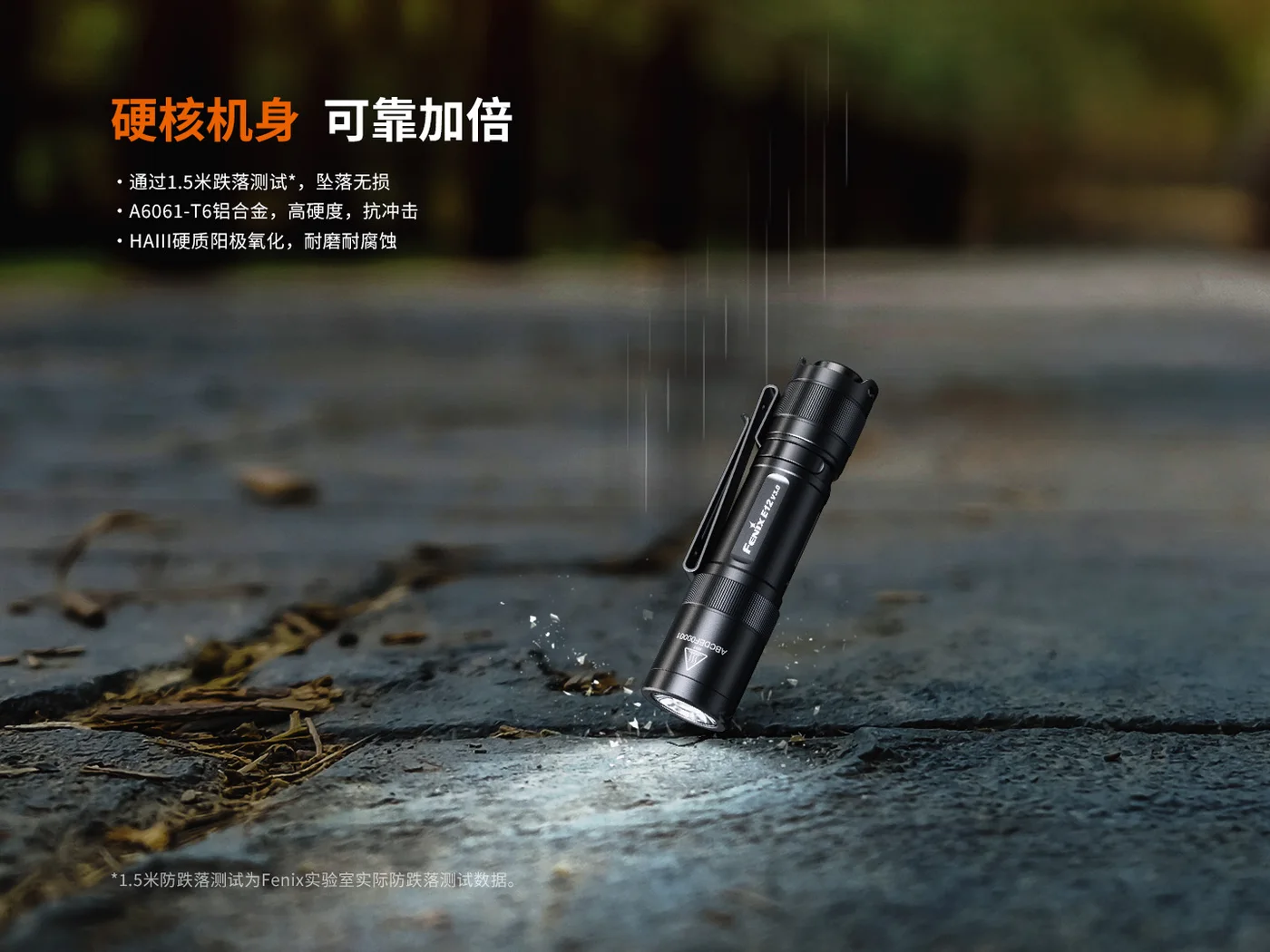 Manufacturer durability illustration, not an independent impact test.
