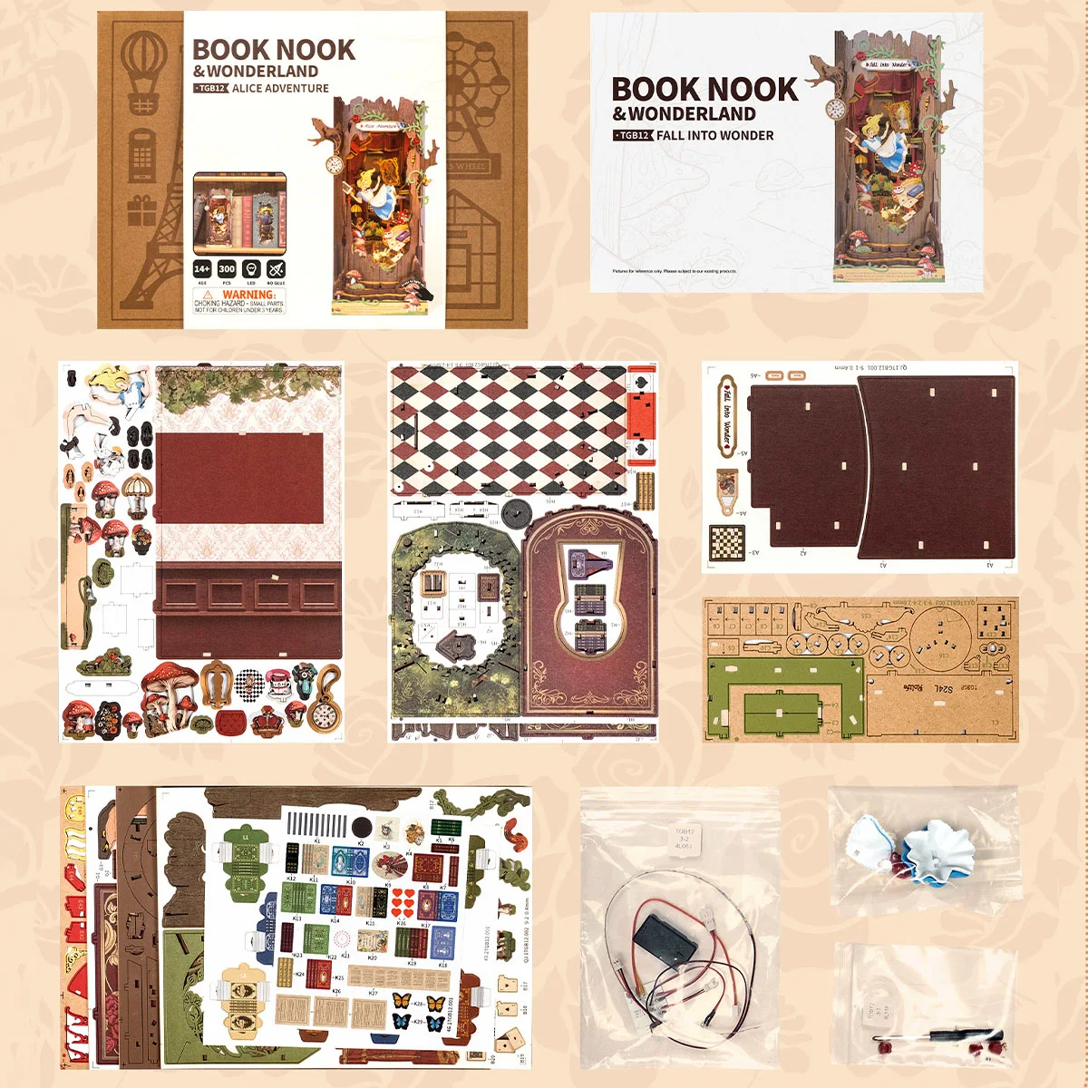 Kit contents and assembly materials reference