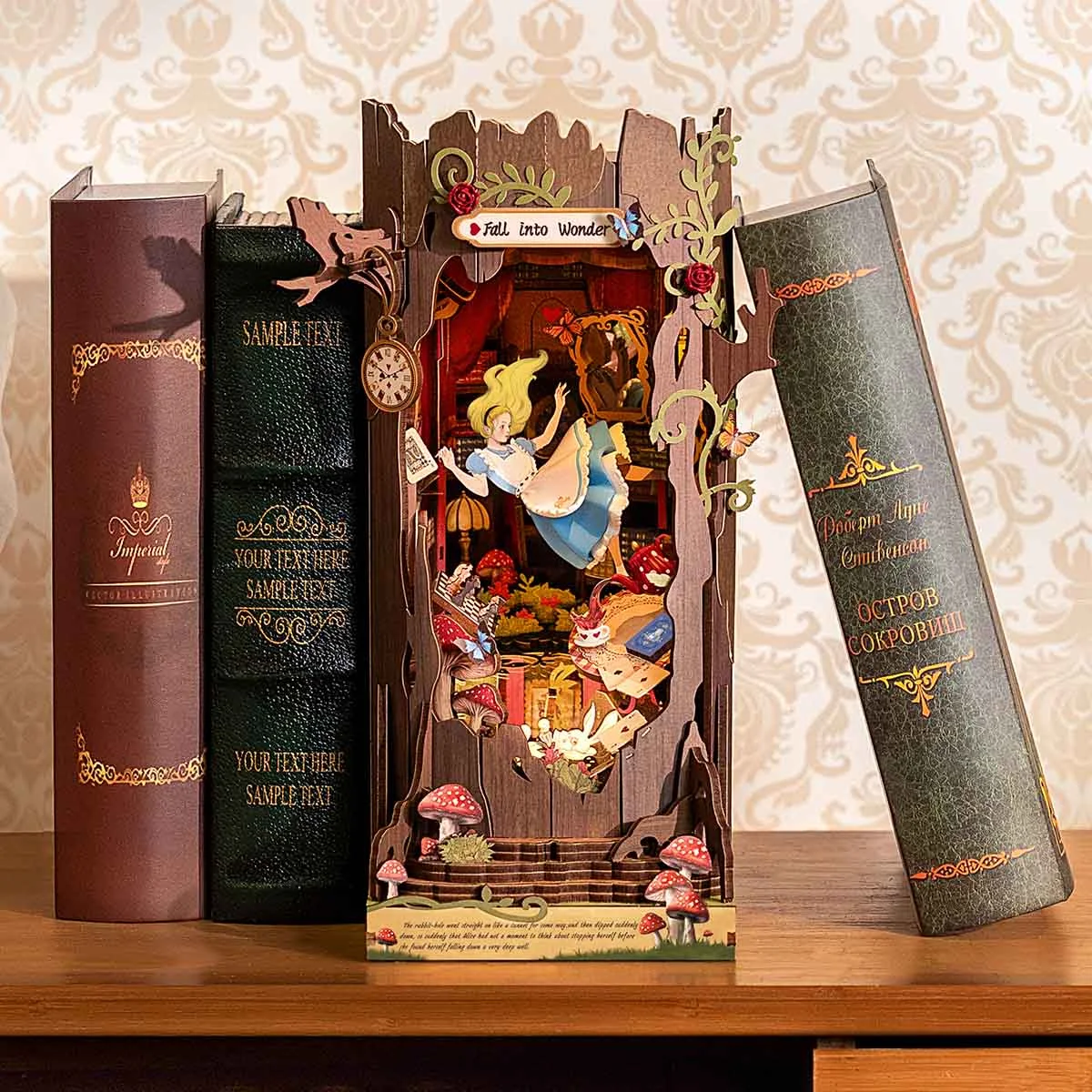 Tabletop display reference showing the model's outline