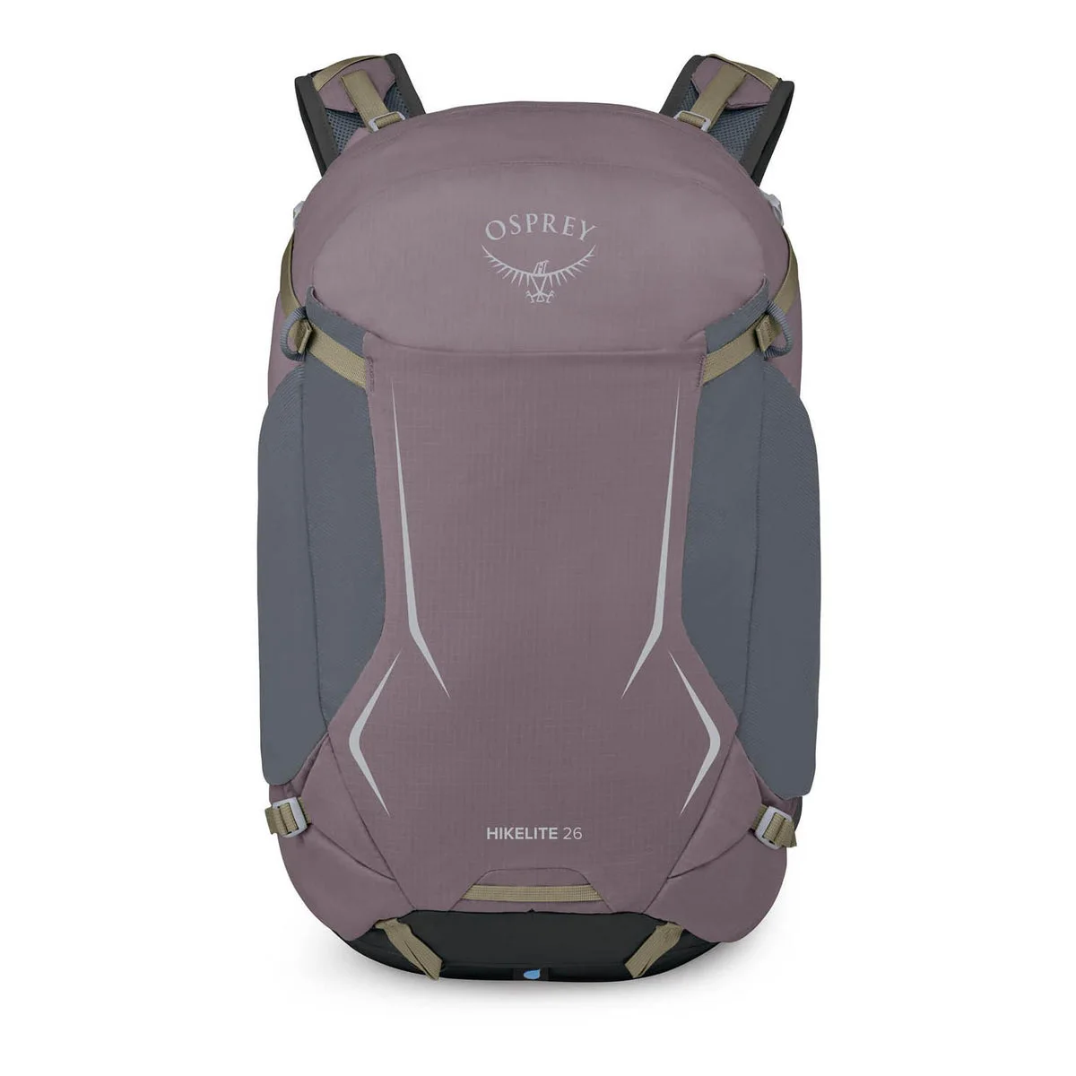 Front view showing the panel-loading bag and external pockets.