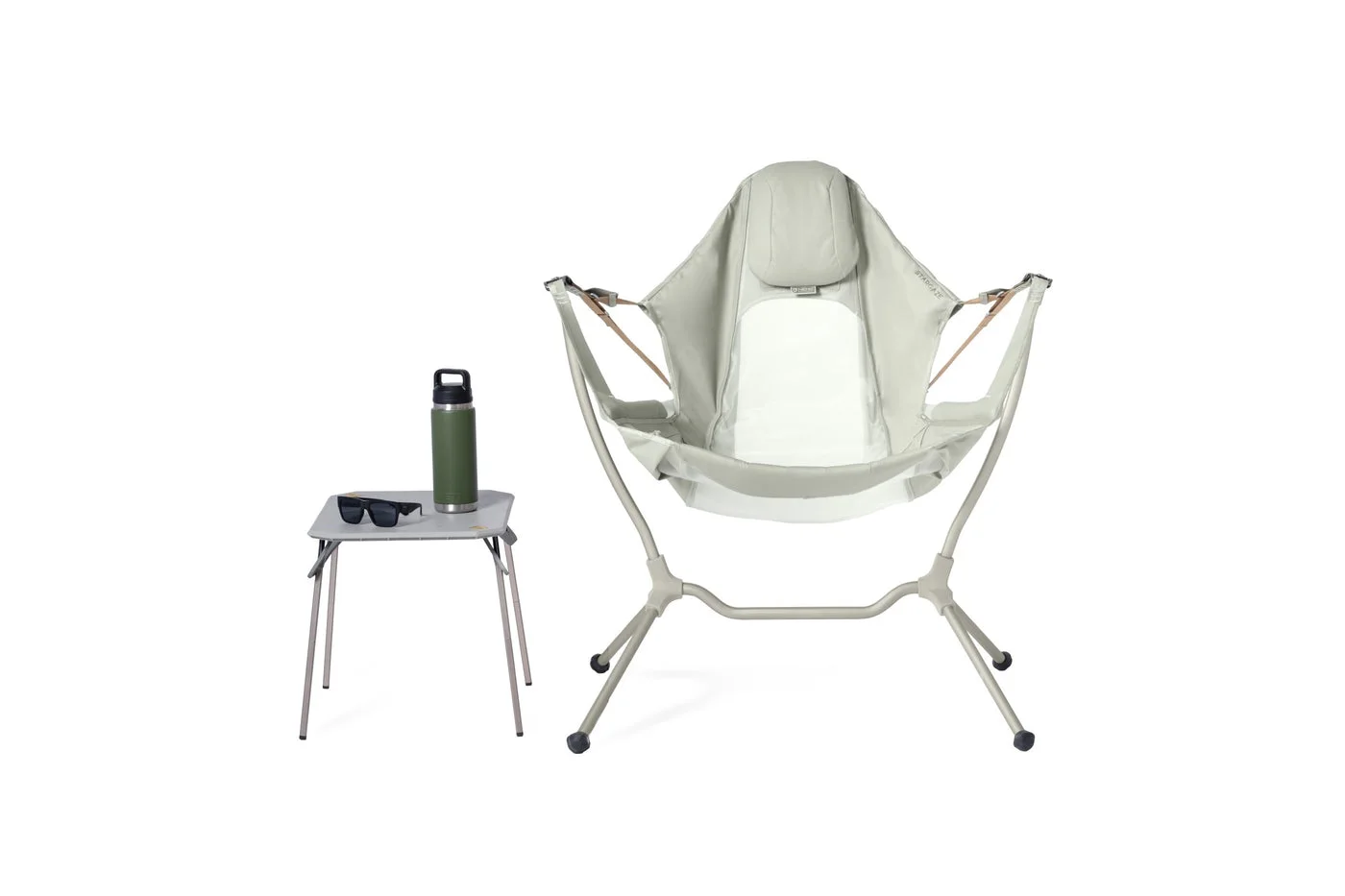 Marsh chair beside a separate Moonlander table; table and bottle are not included.