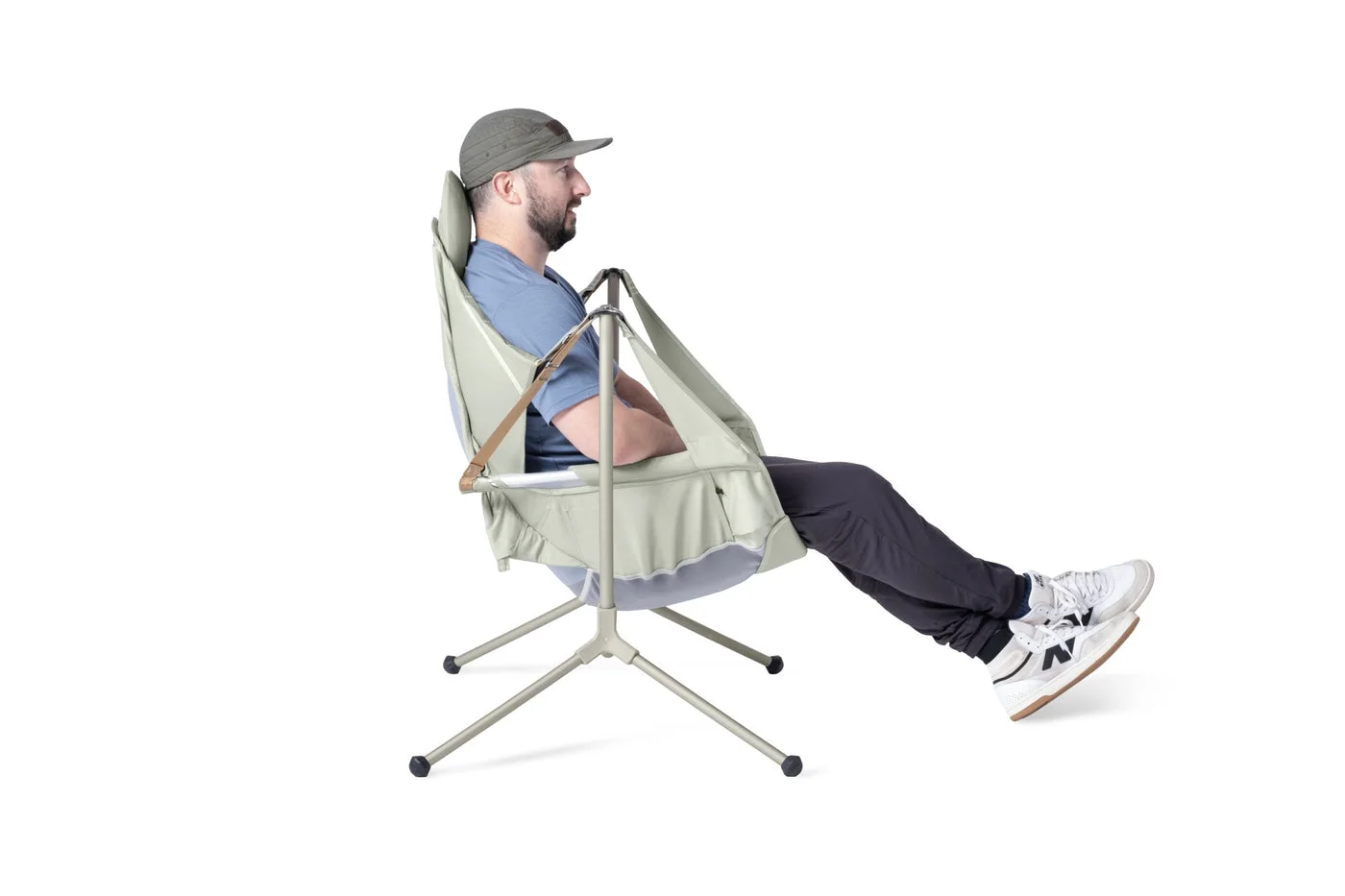 Side view of the occupied Marsh chair.