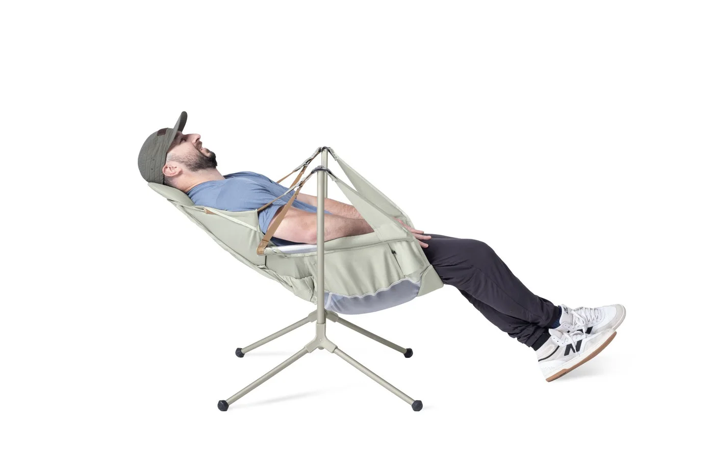 Reference showing the chair in a reclined position; individual comfort varies.