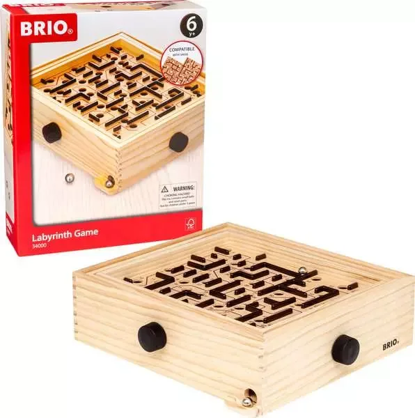 BRIO's original wooden maze and packaging, not the easier extra-board bundle.