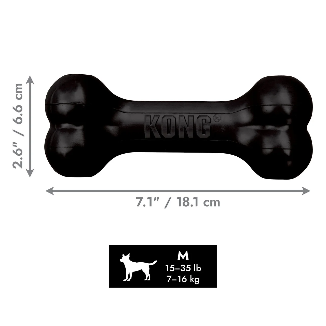 Matching Medium Goodie Bone dimension diagram, not the larger model shown elsewhere in the range.
