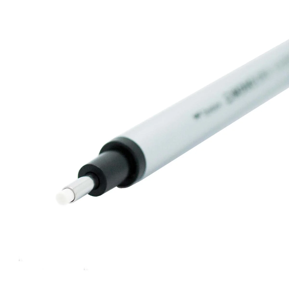 Close-up of the round2.3mm eraser tip and guide pipe.
