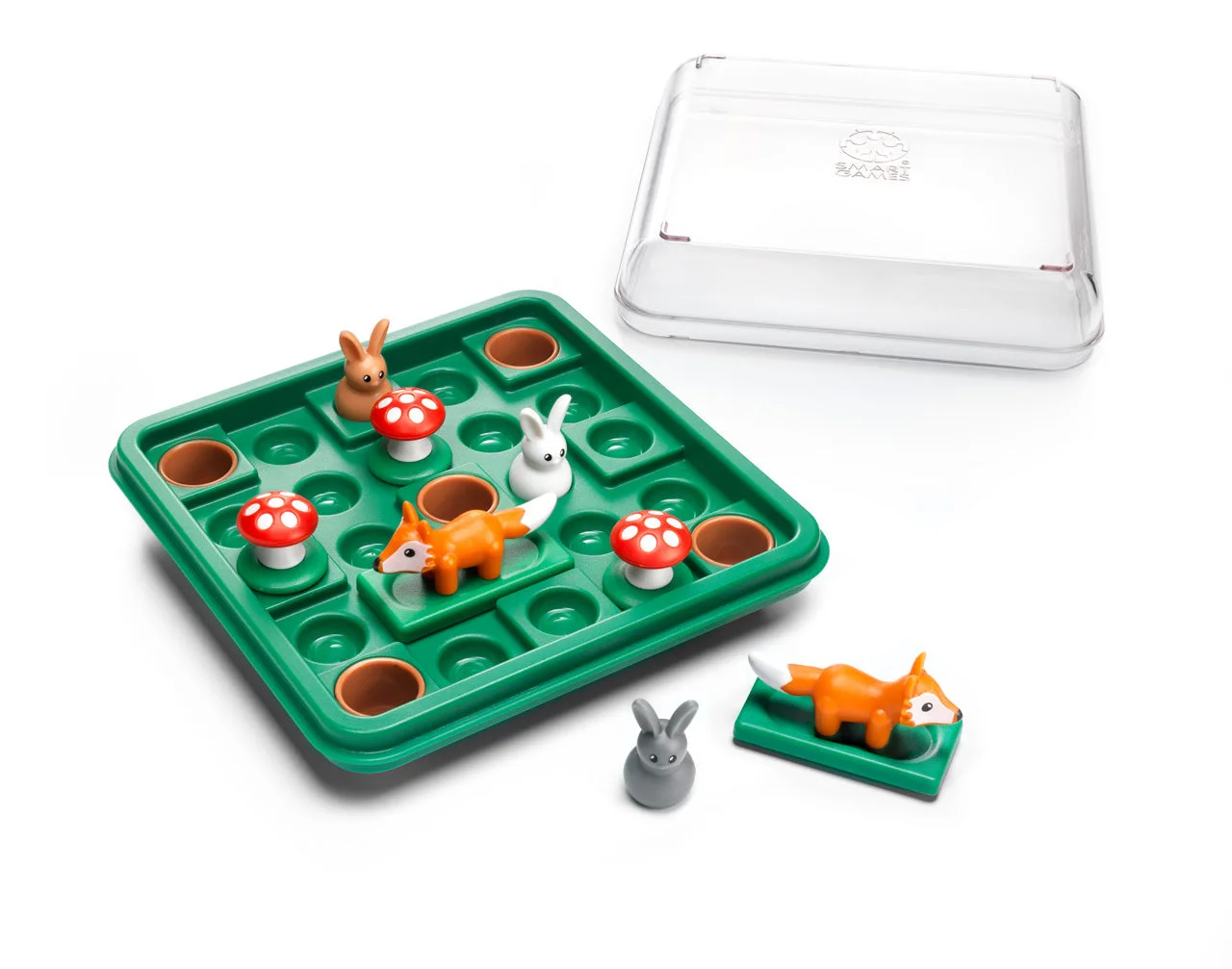 Board with its clear storage lid removed beside it.