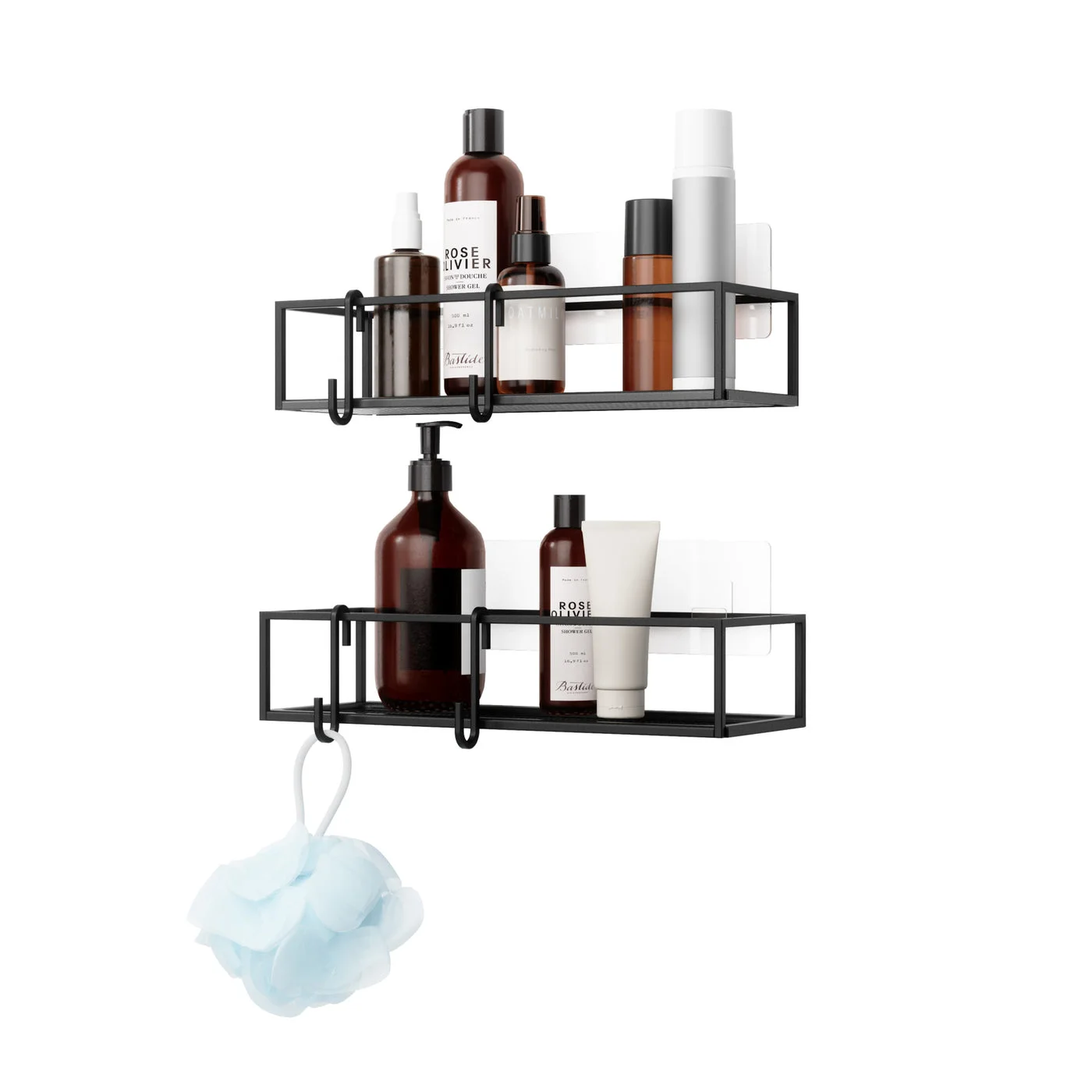 Selected black standard Cubiko two-bin set; toiletries illustrate use and are not supplied.