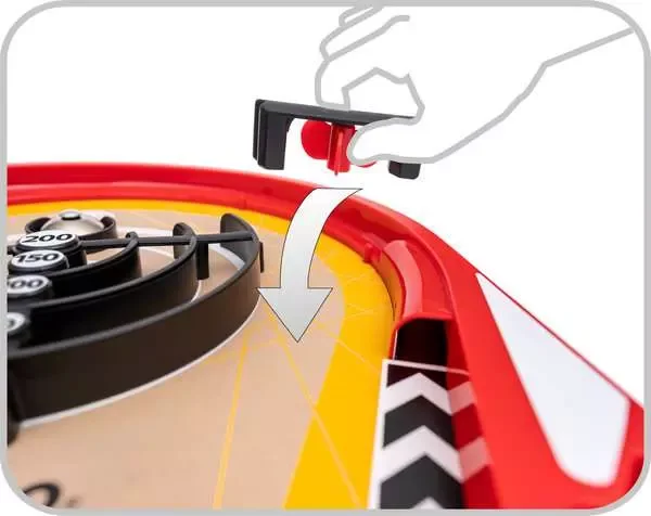 Removable obstacles can be lifted from the playfield to change the challenge.