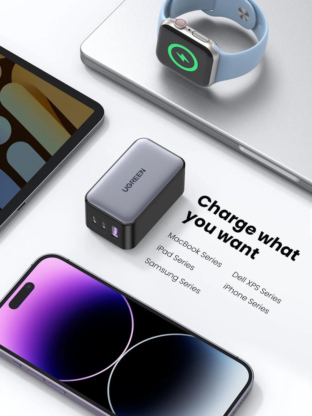 Tablet and phone setting; total available power is shared.