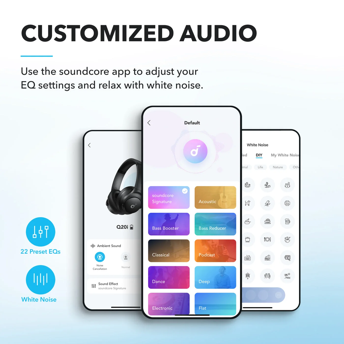Soundcore app EQ interface illustrated by the manufacturer.