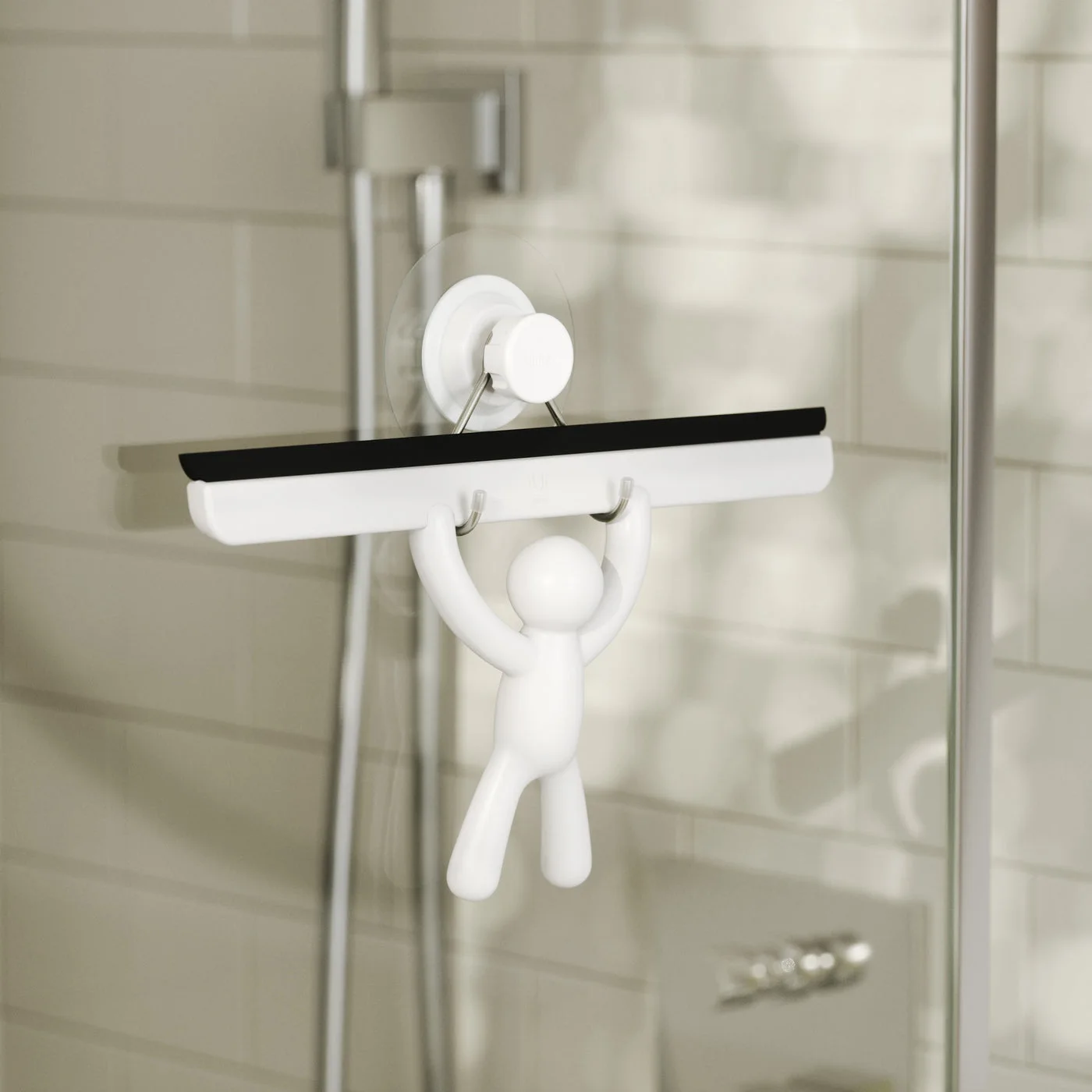 Manufacturer shower-glass hanging example; fittings not included.