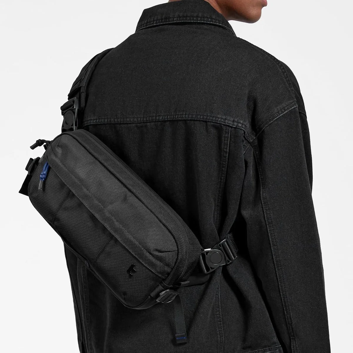 Manufacturer back-wearing example, not evidence of independently tested comfort.