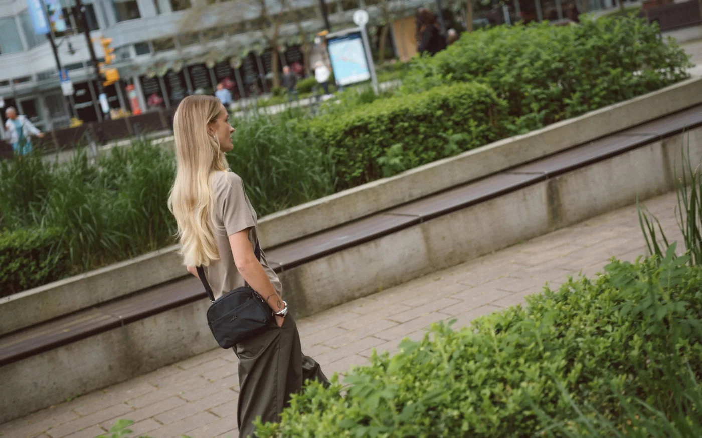 Thalia Black worn across the body to illustrate bag scale; clothing is not included.