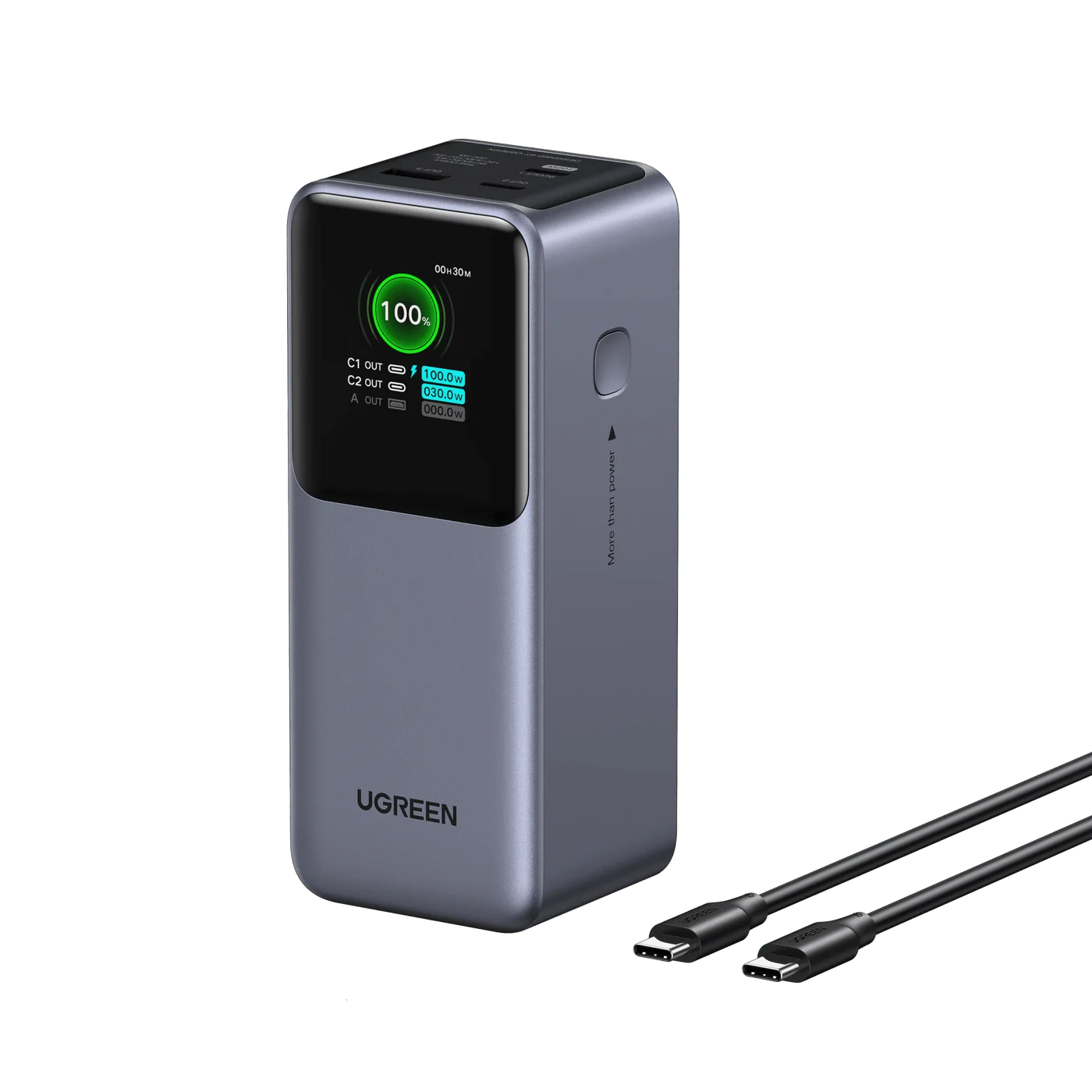 Nexode 20K 130W body, display and separate charging cable.