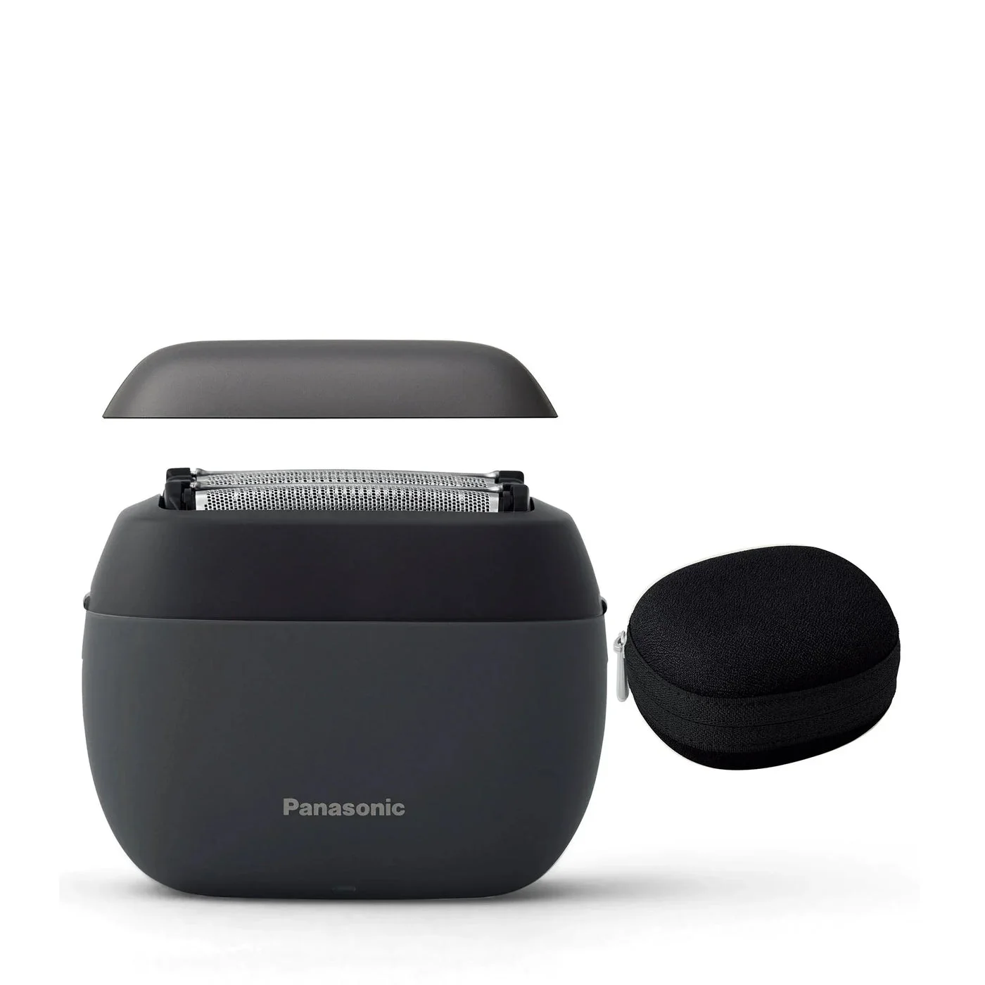 Black ES-PV3A-K palm shaver with its cover and case.