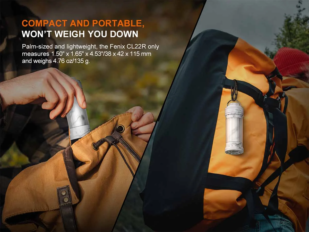Backpack-carrying example; bag is not included.