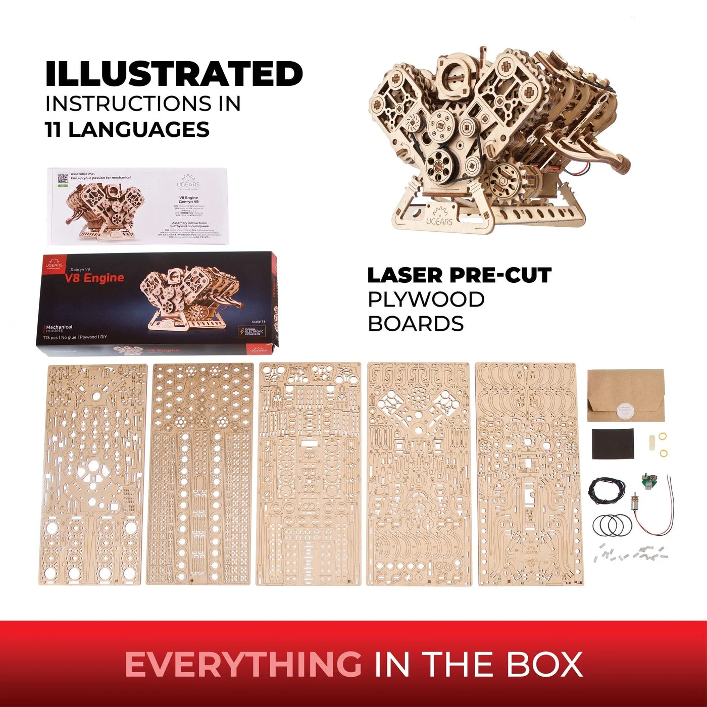 Maker component overview for the 776-piece model.