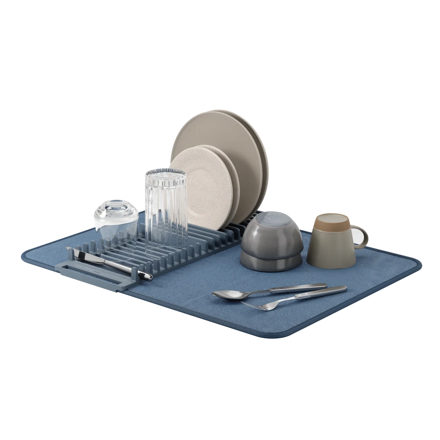Original Slate Blue rack and mat; dishes shown illustrate use and are not supplied.