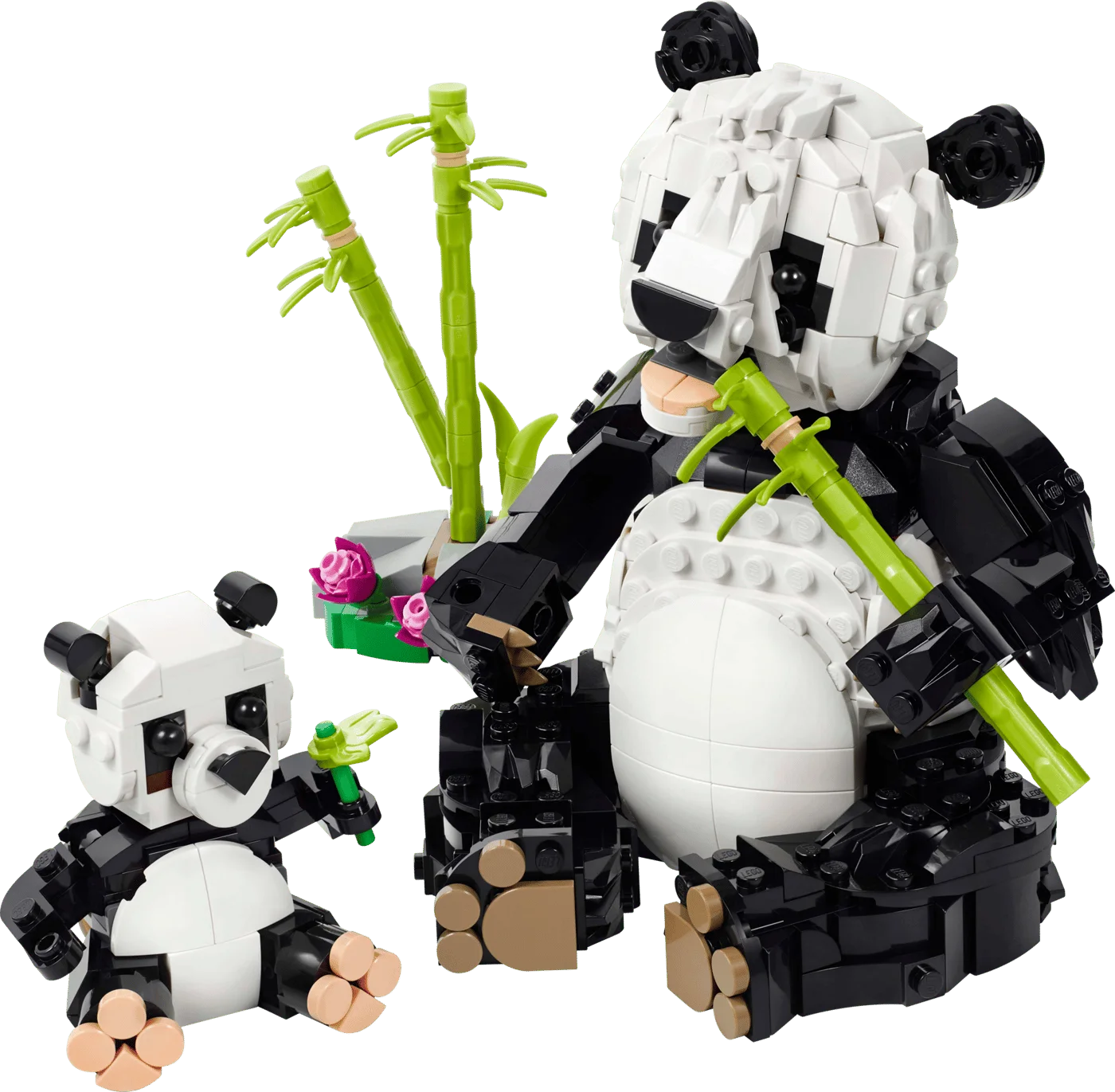 Adult panda, cub and bamboo in the primary 31165 build.
