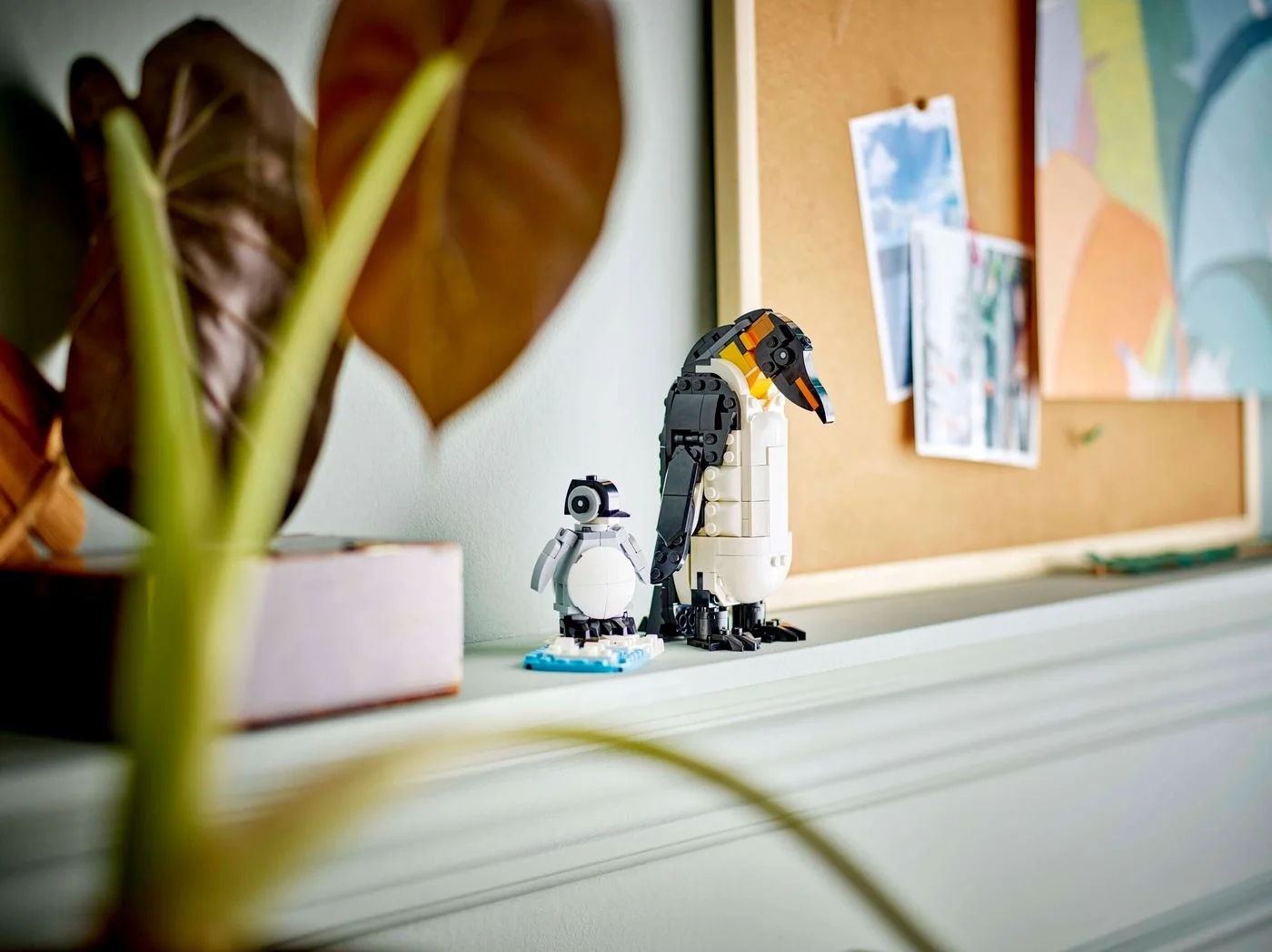 Alternate penguin build on a shelf.