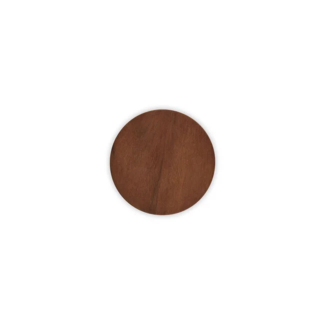 Overhead view of the closed acacia lid.