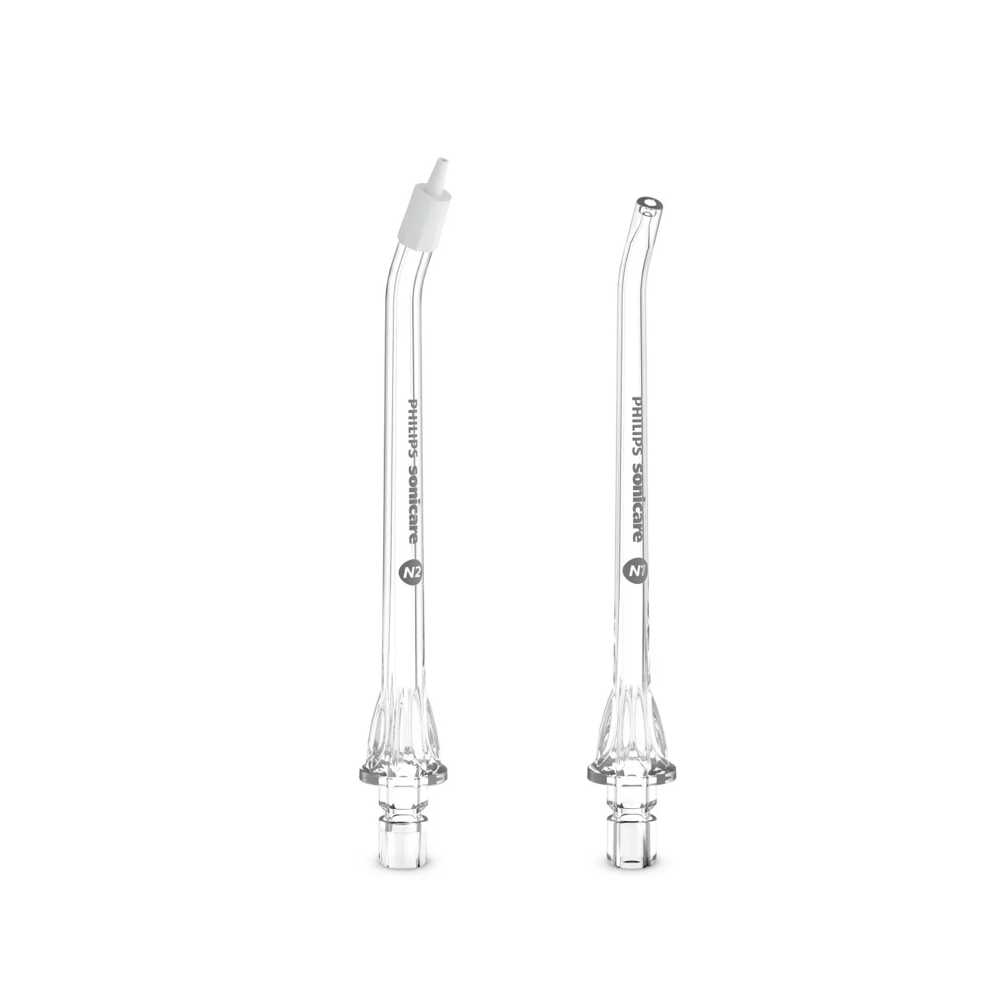 Standard and comfort nozzles illustrated by Philips.