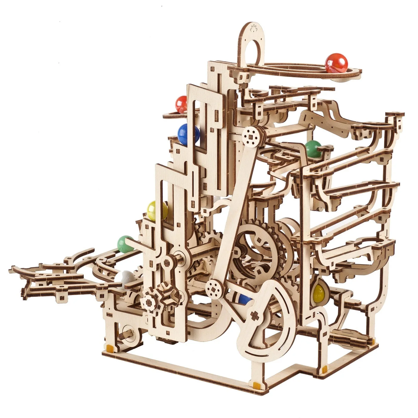 Side view of the stair-like lifting mechanism and return structure.