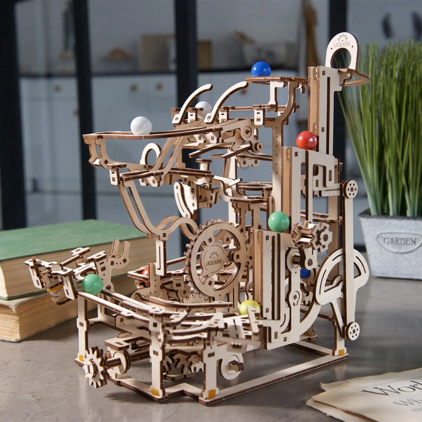 Completed Tiered Hoist on a tabletop.