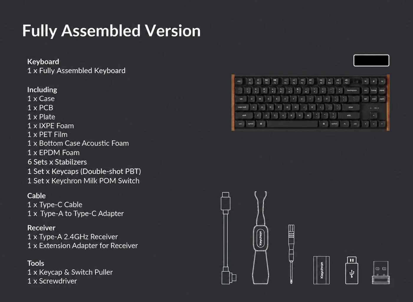 Manufacturer assembled-version contents diagram; verify the local retailer’s box contents.